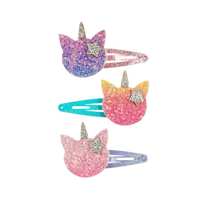 Dutch Souza Color Gradient Unicorn Hair Clip 3 is included in the set - Hair Accessories - Nylon Multicolor