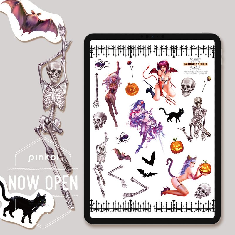 Digital Stickers Halloween 數位貼紙萬聖節 V3 電子手 - 電子手帳及素材 - 其他材質 