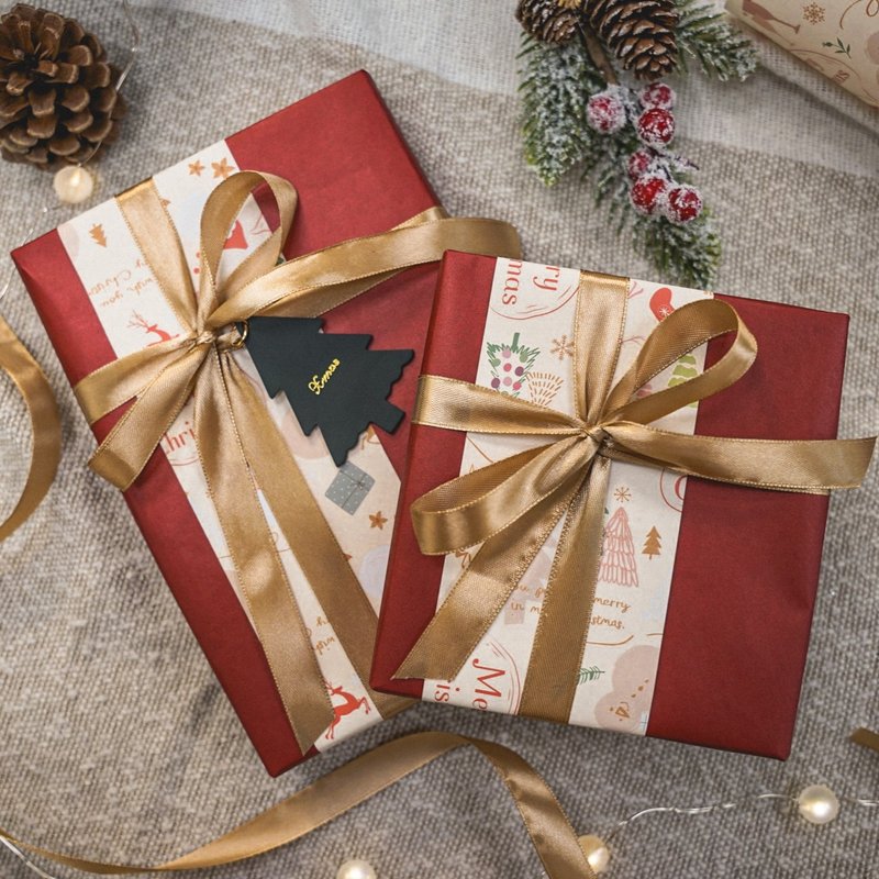 Additional purchase of [Christmas packaging] comes with a genuine leather Christmas tag (choose one of two types), which can be customized with hot stamping - Gift Wrapping & Boxes - Paper 