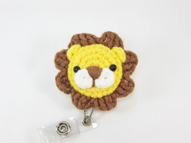 Serious lion/lion/retractable ticket holder/document holder/ticket holder - ID & Badge Holders - Other Materials Yellow