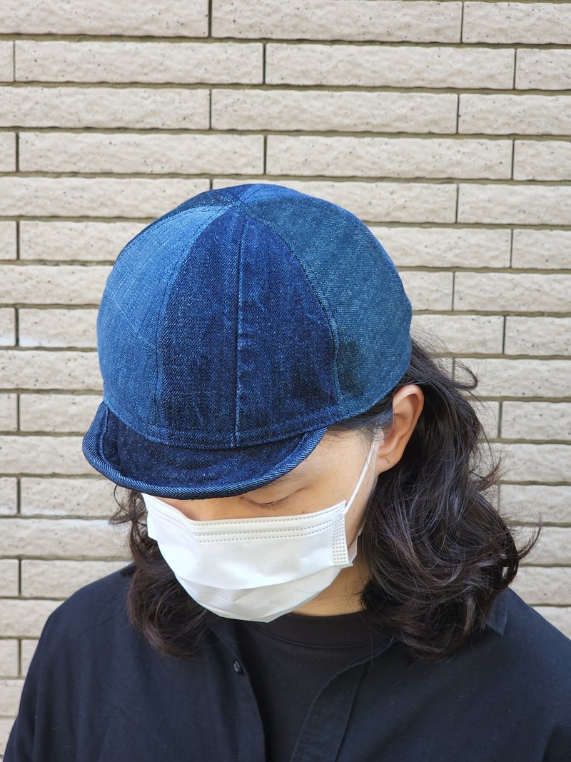 (Customized/Customized) Denim Patchwork Short Tongue Cap-Dark Color - Hats & Caps - Other Materials 