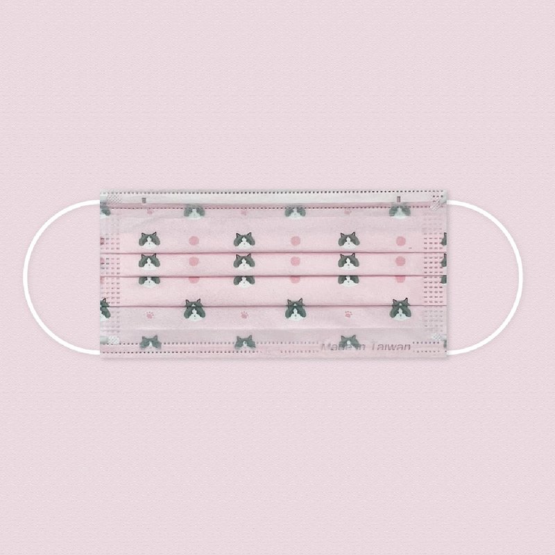 |兆鼎生醫|台灣製高濾效三層平面醫療口罩 (萌貓-粉) - 口罩/口罩收納套 - 其他材質 粉紅色