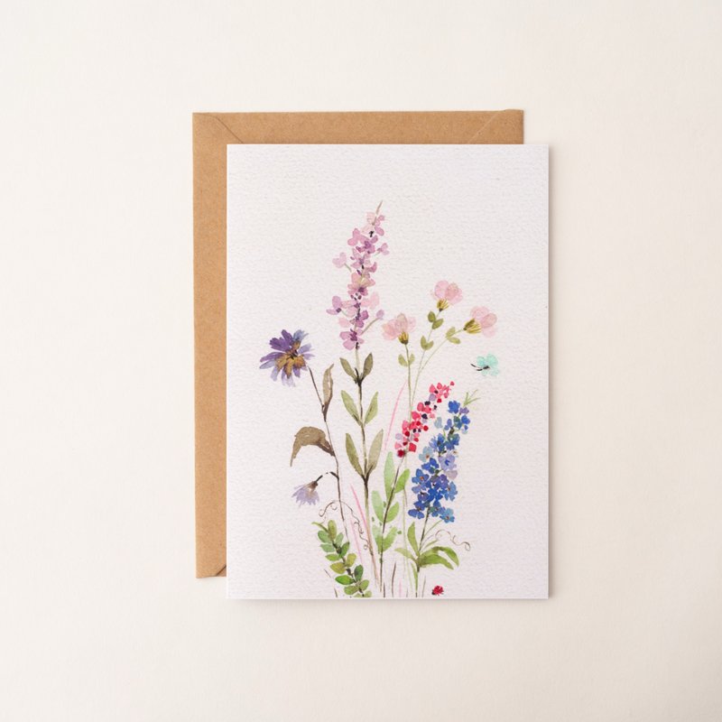 水彩花卉卡片 萬用卡 生日卡片 感謝卡 藝術卡 賀卡 植物 - 卡片/明信片 - 紙 多色