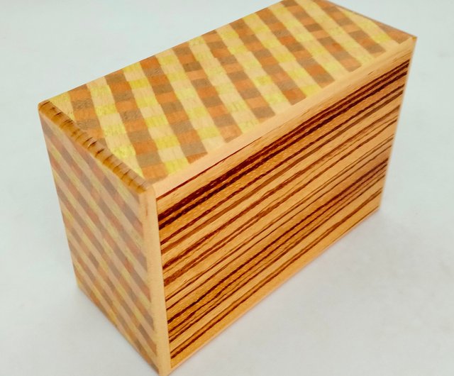 27回仕掛け4寸秘密箱ゼブラウッド からくりパズル箱 寄木細工 by