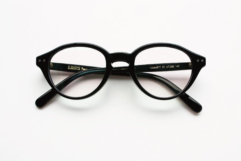 梨型框眼鏡 復古文青造型 日本手造 - 眼鏡/眼鏡框 - 其他材質 藍色