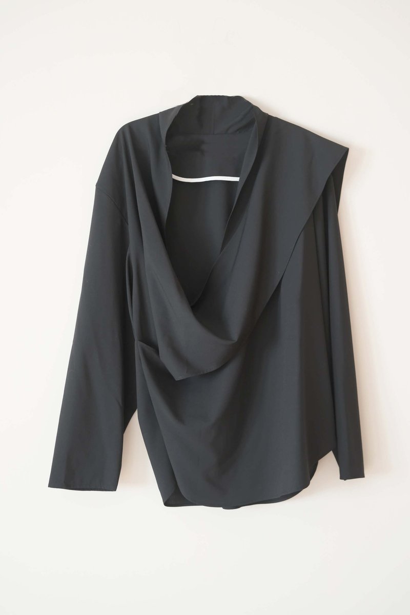 long sleeves wrap blouse - เสื้อผู้หญิง - ขนแกะ 