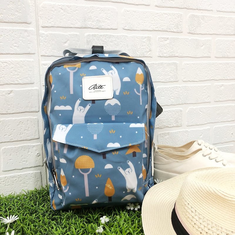 [Summer LOVE Folding 520] Le Tour Series - Loose Heart Bag - S - Swing Bear - Backpacks - Other Materials Blue