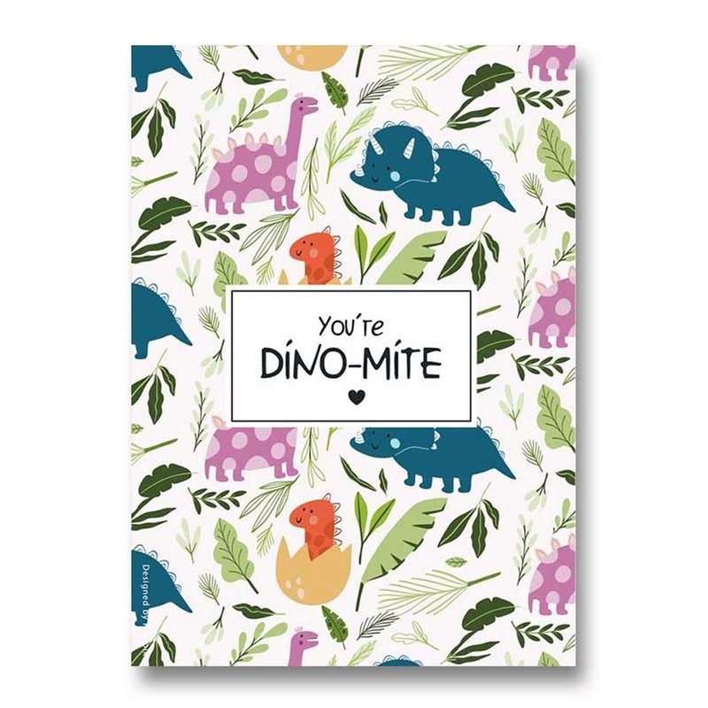 科學明信片-You're dino-mite (2款) - 卡片/明信片 - 紙 多色