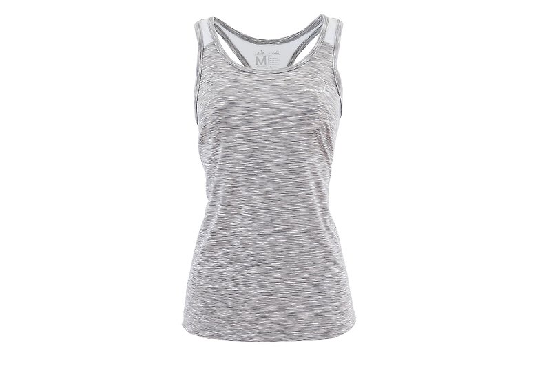 Tools Mixed yarn splicing back vest #Gray :: Yoga:: Sports:: Elasticity - ชุดโยคะ - เส้นใยสังเคราะห์ สีเทา