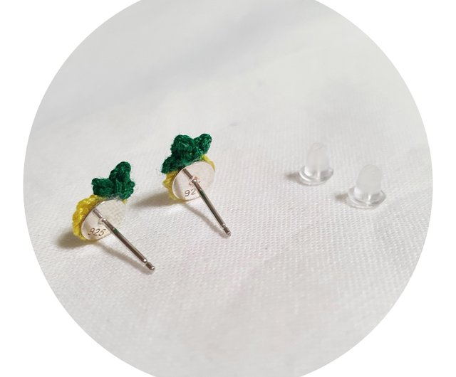 ハンドメイド フルーツニットピアス - Silver - ショップ hui hui