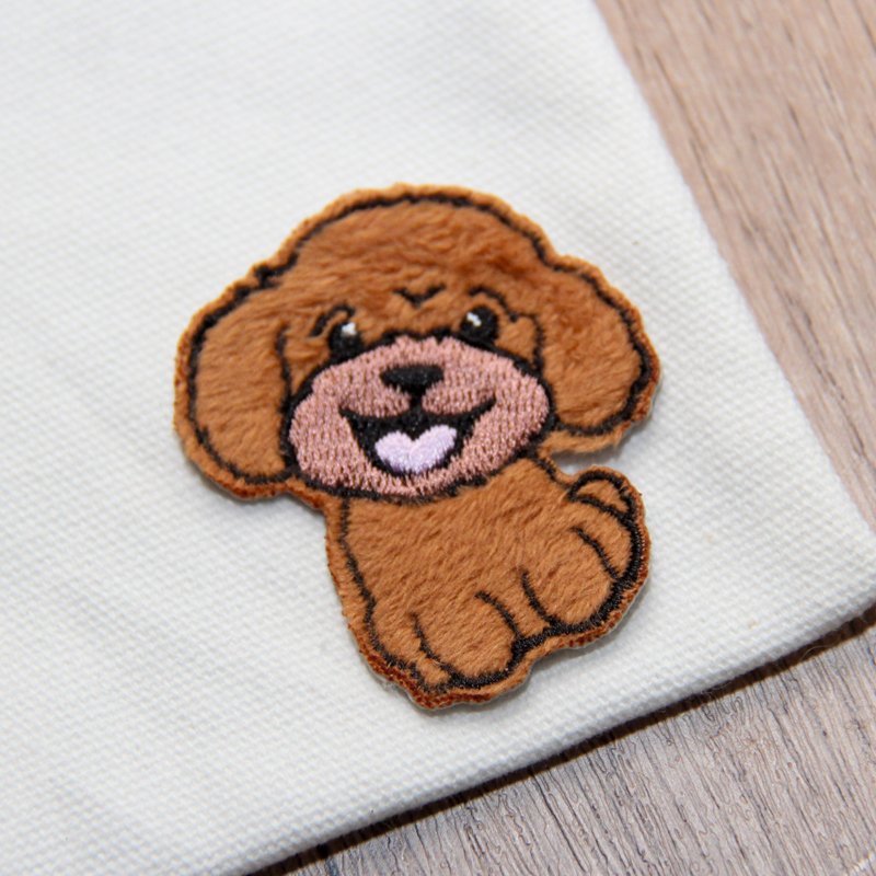 貴賓犬刺繡熨貼 Pawsome Island 原創插畫布貼 熨燙貼 - 徽章/別針 - 繡線 多色
