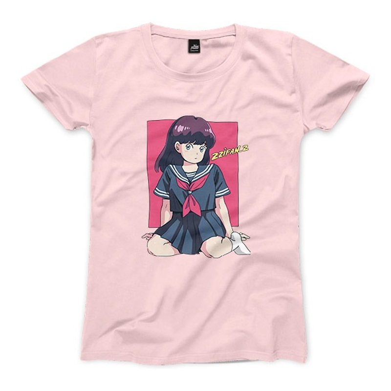 Sailor suit girl - pink - female version of the T-shirt - Women's T-Shirts - Paper Pink