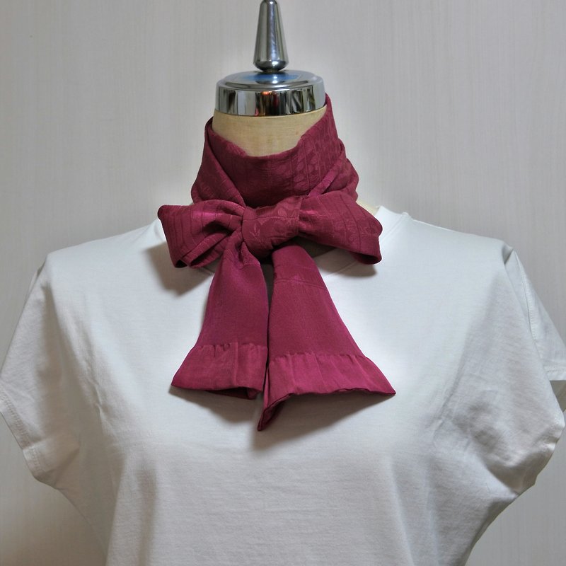 着物リメイク　帯揚げで作ったストール - マフラー・ストール - シルク・絹 パープル