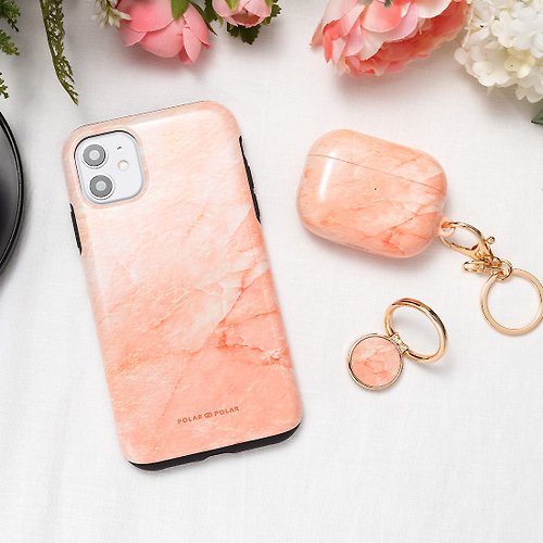POLAR POLAR 【客製化】粉色雲石紋 iPhone 15 Pro 14 13 12 MagSafe 手機殼