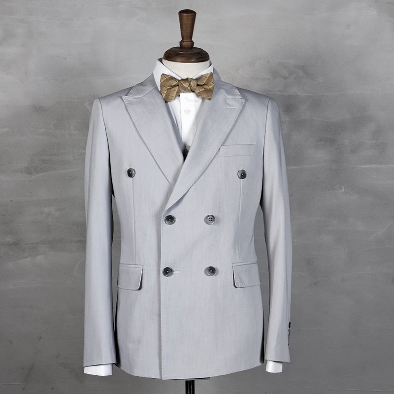 Double-breasted blazer-11563-179 - Men's Blazers - Other Man-Made Fibers White