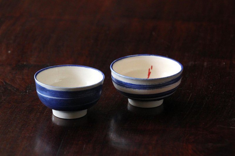 Small tea cups of 2 - ถ้วย - เครื่องลายคราม สีน้ำเงิน