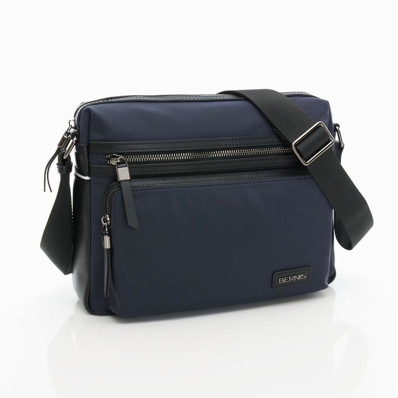 Ultrafine Nylon | Inclined Side Back Multifunctional Horizontal Bag - Gentleman Blue | BERNIS - กระเป๋าแมสเซนเจอร์ - ไนลอน สีน้ำเงิน