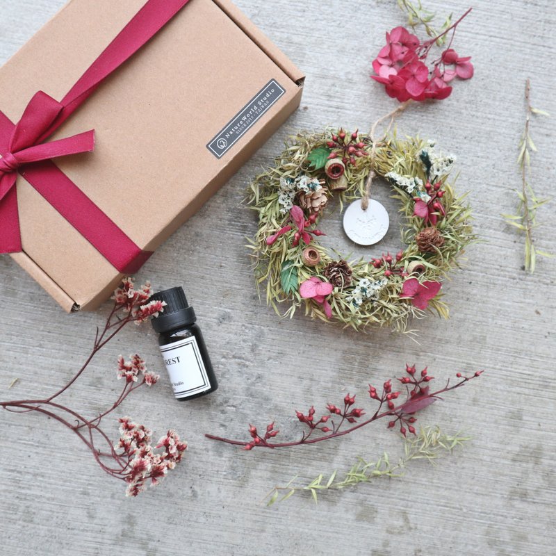 【Fragrance Diffuser Wreath】Fragrance Stone Wreath/Four Types/DIY Materials+Teaching Video - Plants & Floral Arrangement - Plants & Flowers Red