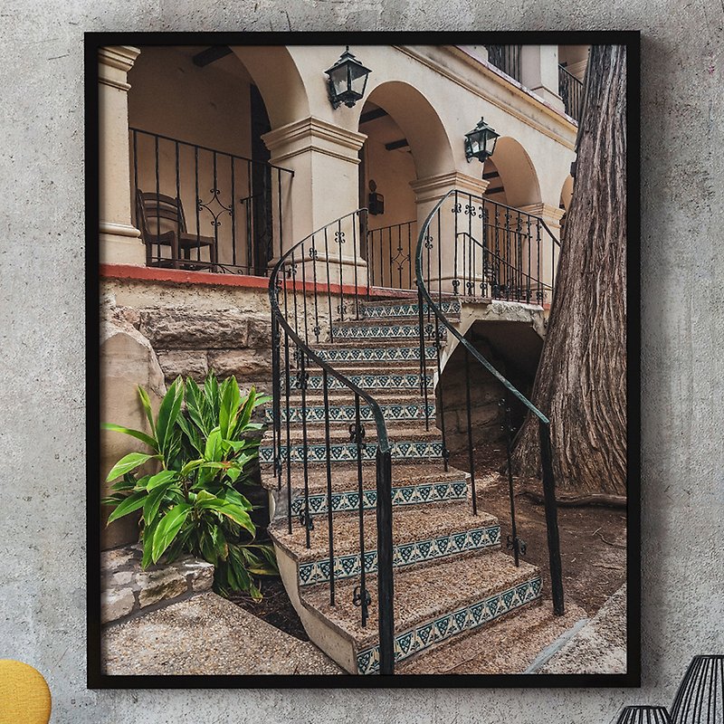 Stairs City Staircase Urban Street Beige Design Exterior Architecture Brown - Posters - Paper 