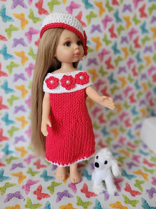 Lanita dolls Paola Reina 13 inch summer handmade knit crochet outfit set