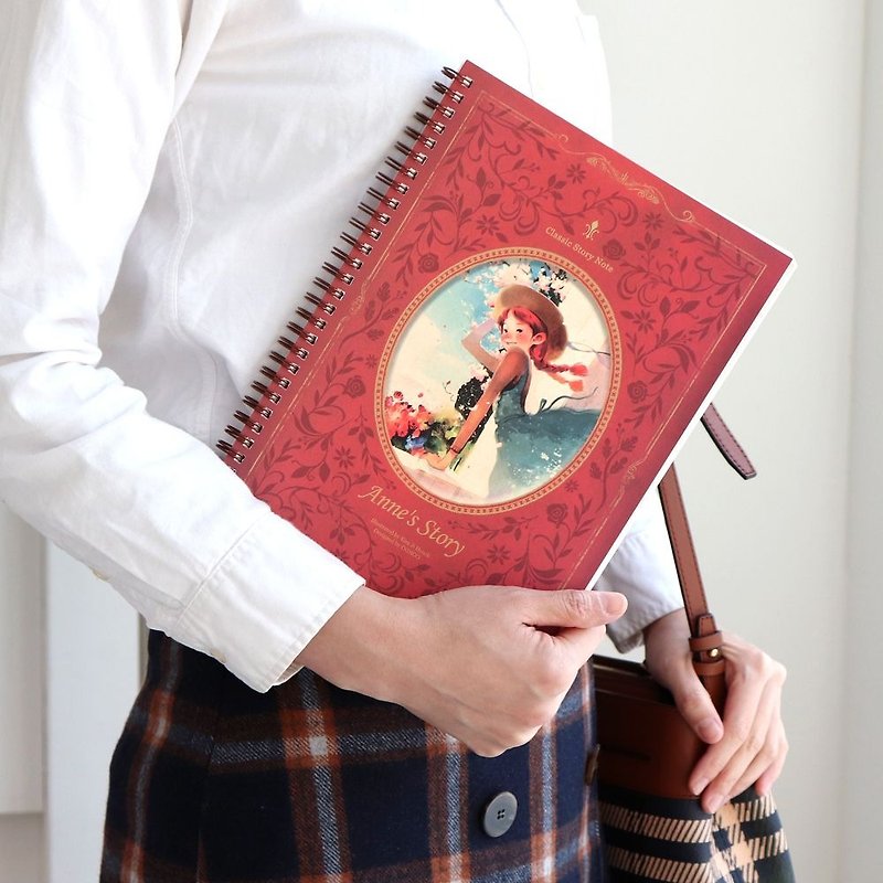 Indigo 世界童話環裝橫線筆記本-紅髮安妮,IDG75546 - 筆記簿/手帳 - 紙 紅色
