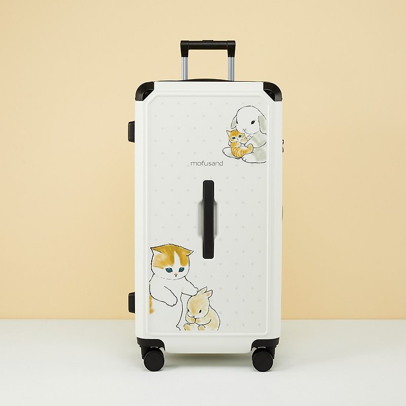 [MOFUSAND Cat Fu Sandy] Cat Fu Sandy 28-inch zipper fat box - Cat Rabbit White - Luggage & Luggage Covers - Plastic White