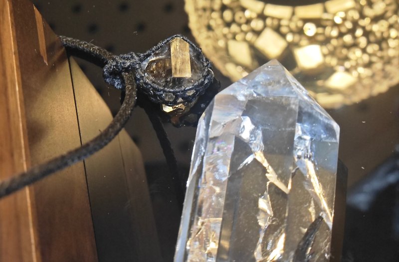 Natural sparkling diamond braided neck cord • black diamond jewelry • macrame - Necklaces - Crystal 