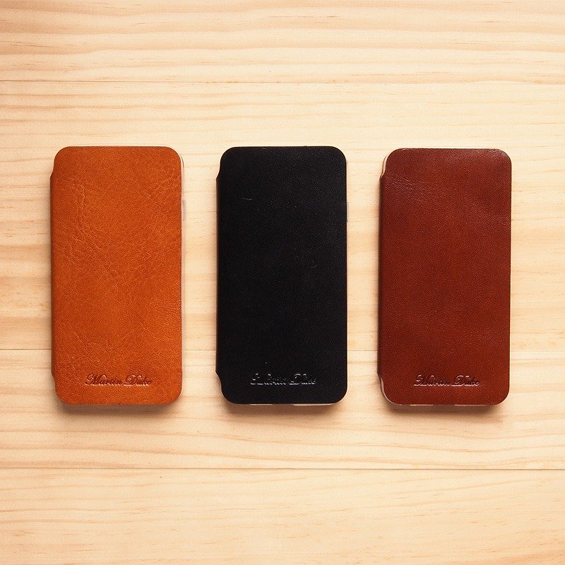 Martin Duke iPhone 6/6s plus Booklet leather case Light Brown/ Red Brown/ Black - Phone Cases - Genuine Leather Brown