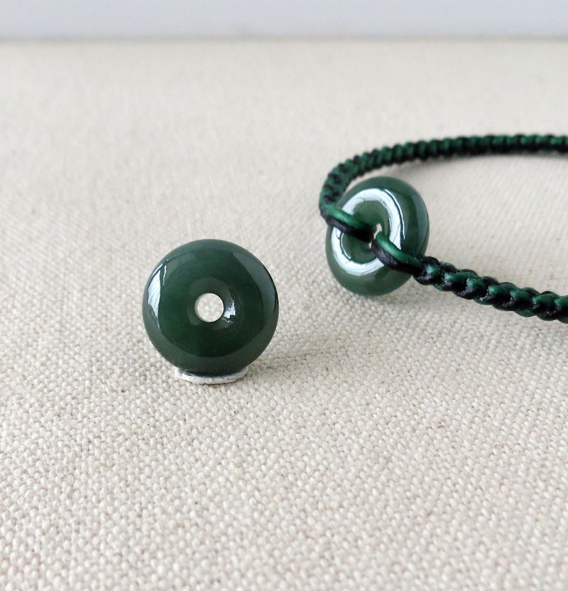 This year [Ping An‧ Ru Yi] Ping An buckle jade silk wax bracelet*BJ07*Eight-strand series * Lucky - Bracelets - Gemstone Black