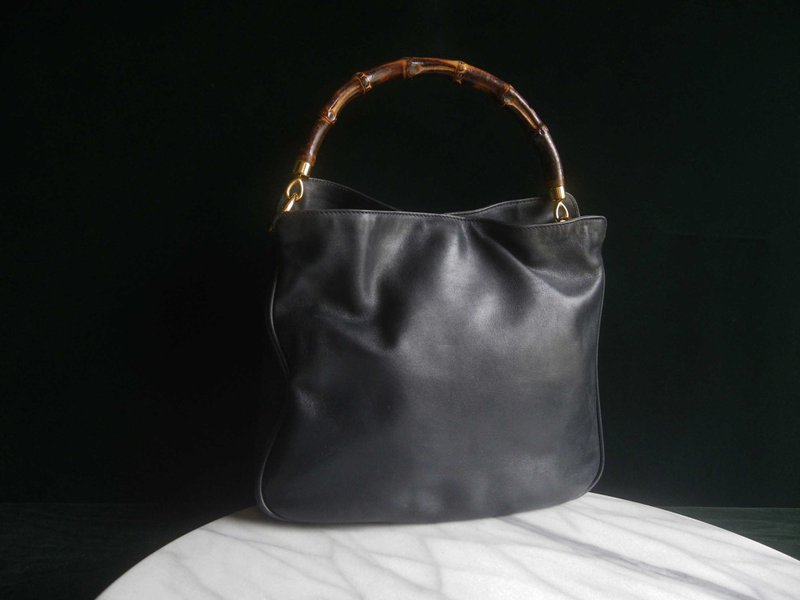 【老時光 OLD-TIME】早期少見二手古董包GUCCI竹節手提包 - 收納箱/收納用品 - 其他材質 多色