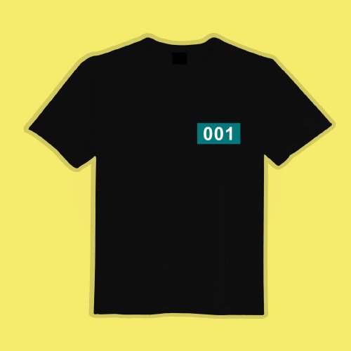CHIC SHOP 插畫設計館 001 魷魚遊戲 文字T 黑T 惡搞 衣服 T恤 童裝 短袖 男裝 數字訂製
