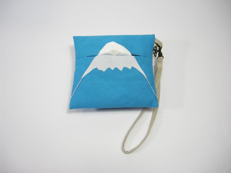 Fujiyama noodle paper purse __made as zuo zuo hand-made coin purse gift gift (1) - กระเป๋าสตางค์ - ผ้าฝ้าย/ผ้าลินิน สีน้ำเงิน