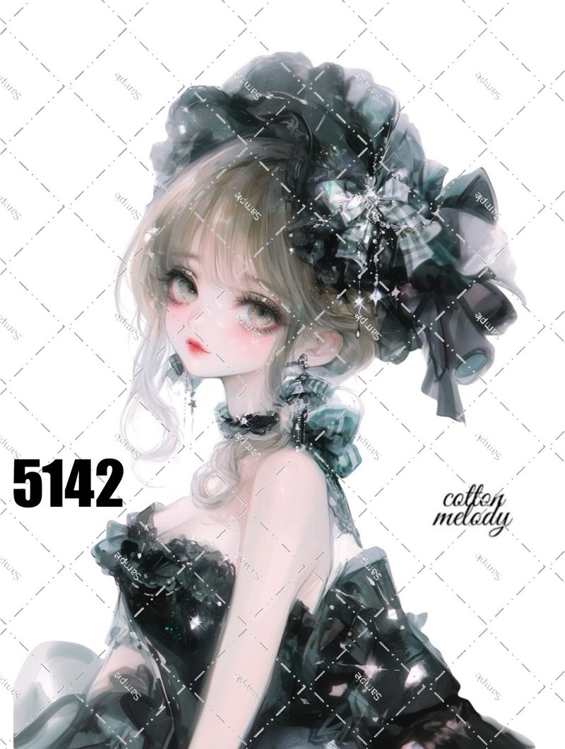 original sticker no.5142 人物ステッカー オリジナルステッカー オリジナル人物ステッカー 装飾ステッカー cotton melody - ステッカー・シール - 紙 