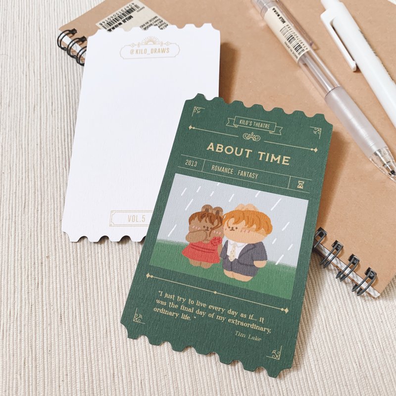 KILO theater ticket shaped heartfelt card | About time and love - Cards & Postcards - Paper Green