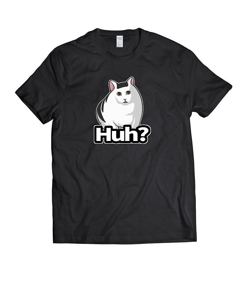 迷因系列-Huh?貓 貓貓 貓咪 原創T恤 純棉T恤 - T 恤 - 棉．麻 多色