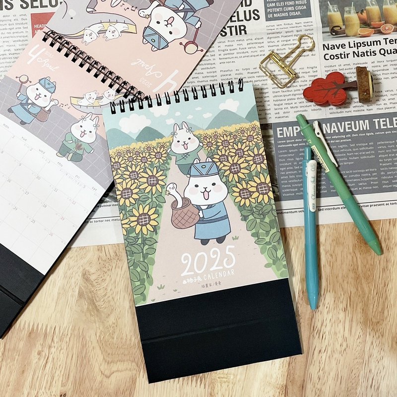 2025 Grapefruit Rabbit Triangular Desk Calendar/The Legend of White Snake - Calendars - Paper 