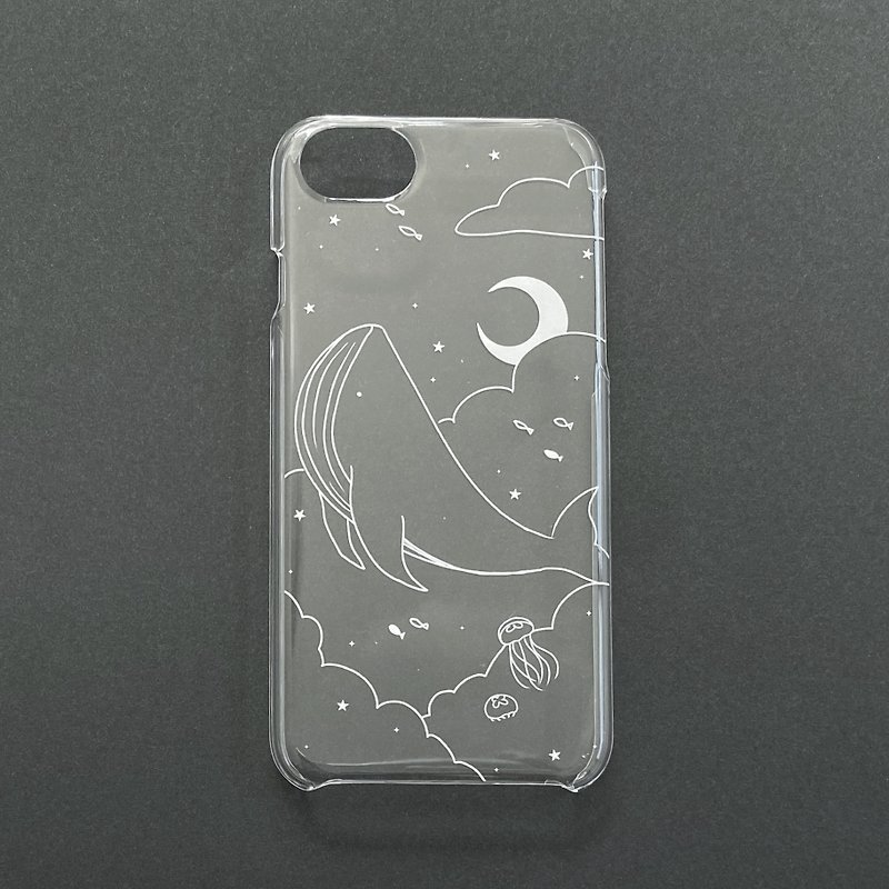 clear case smartphone case whale and moon