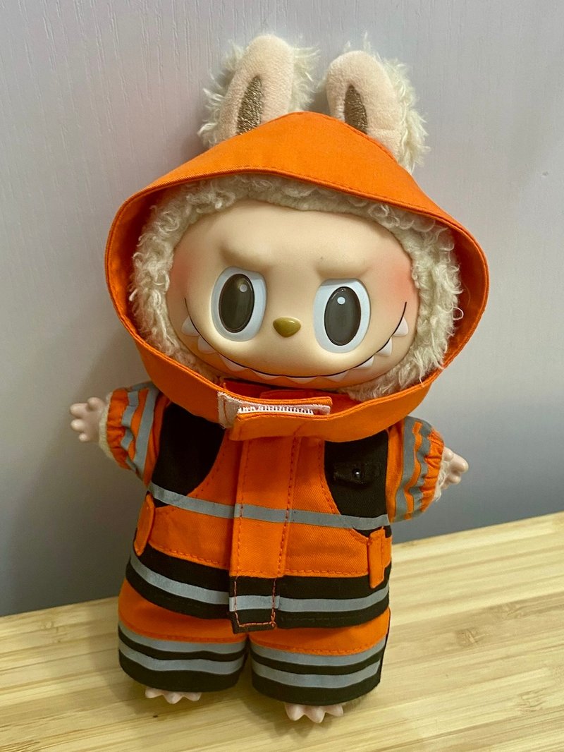 救護員 17cm labubu 橙色工作服裝 - 公仔/玩偶 - 棉．麻 橘色
