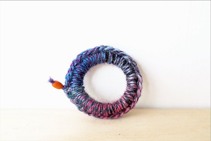 [Endorphin braided hair ring] - เครื่องประดับผม - ขนแกะ สีม่วง