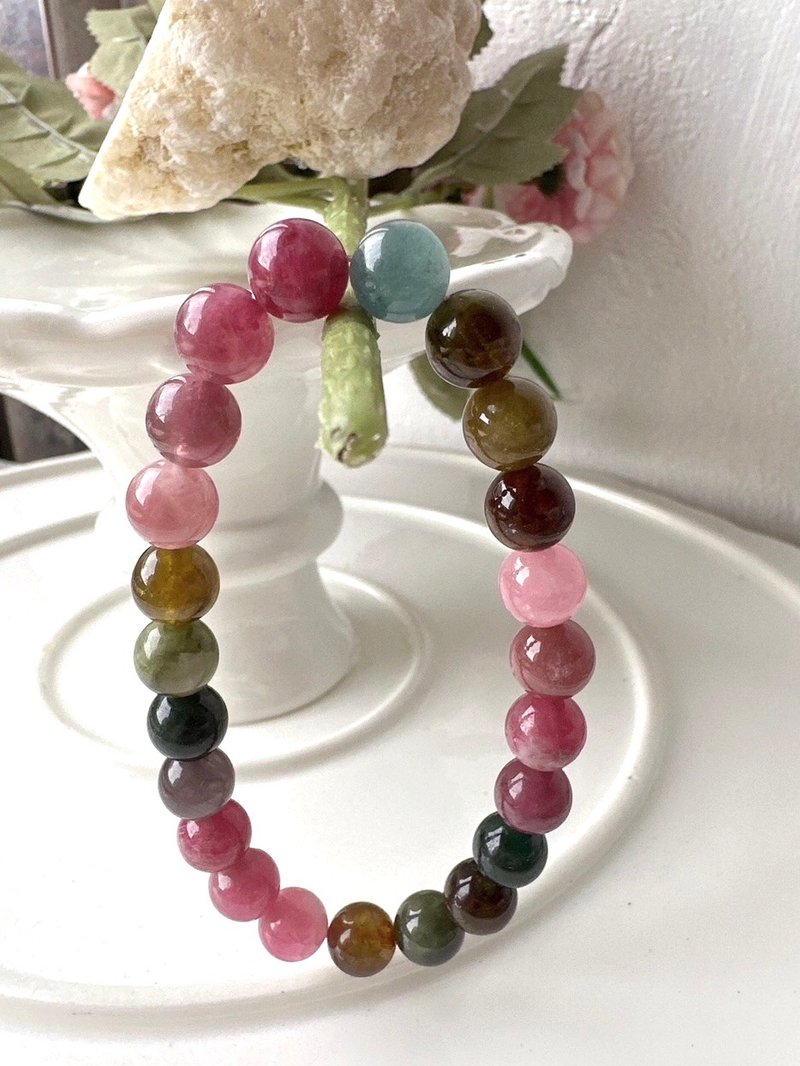 Heart-Chen-Tourmaline Bracelet - สร้อยข้อมือ - คริสตัล หลากหลายสี