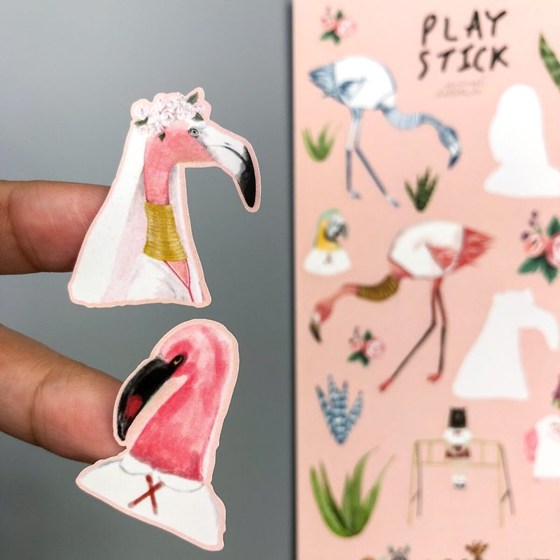Sticker – Flamingo & kindergarten - Stickers - Paper Multicolor