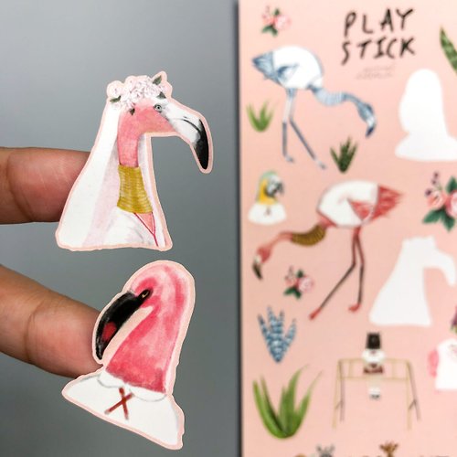 Playworks Sticker – Flamingo & kindergarten