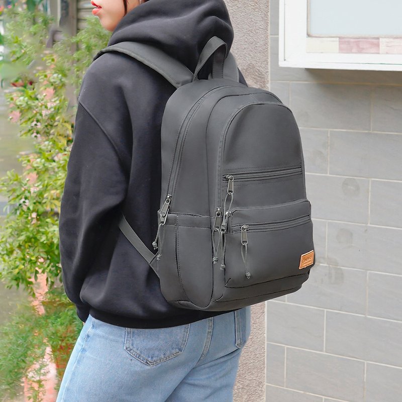 Functional Decompression and Shockproof 14-inch Laptop Backpack (Grey) - กระเป๋าเป้สะพายหลัง - ไนลอน สีเทา