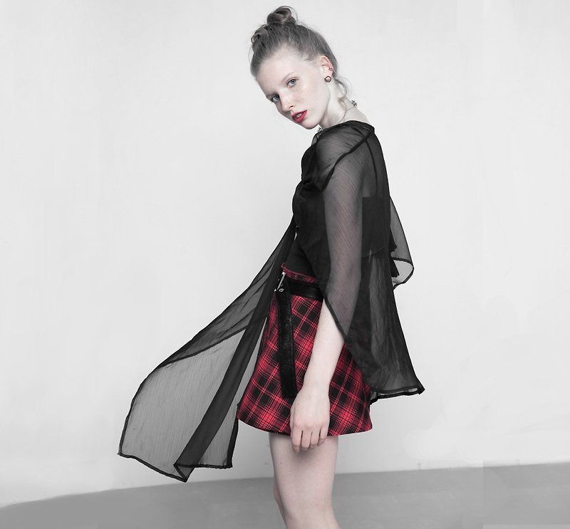 Gothic Faerie Transparent Cloak - Women's Casual & Functional Jackets - Other Materials Black