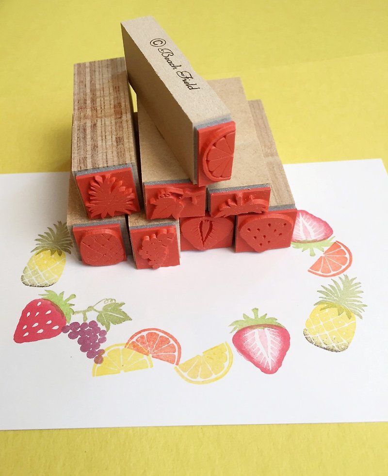 Fruits petit stamp set - はんこ・スタンプ台 - 紙 