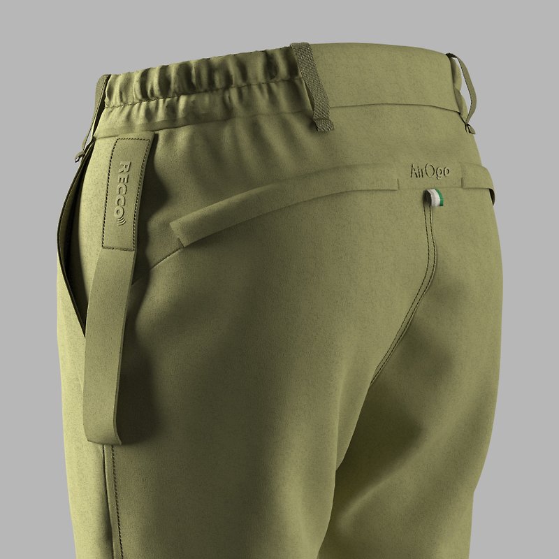 女款橄欖綠全能高效彈力褲 - 運動褲/緊身褲 - 聚酯纖維 