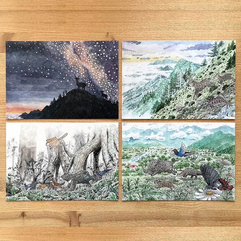 自然筆記明信片－台灣山野 - 卡片/明信片 - 紙 