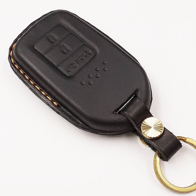 【客製版】本田 HONDA CRV CRV5 HRV Odyssey Fit City汽車鑰匙包 - 鑰匙圈/鑰匙包 - 真皮 黑色