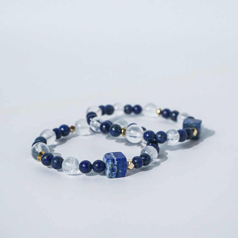 Lapis Lazuli White Crystal Bracelet Spirituality/Wisdom/Calmness - Bracelets - Crystal Blue