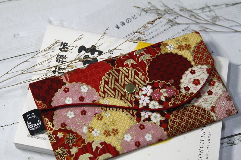 【Gi LAI】10*20Cm lucky red envelope bag/Wakayama Arashi - Wallets - Cotton & Hemp Red